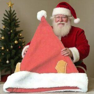 "Festive Plush Red and White Santa Claus Caps - Perfect for Celebrations!"